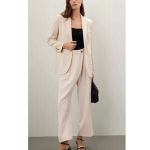 BA&SH Off-White Structured Oversized Sylvana Front Button Blazer Jacket size S